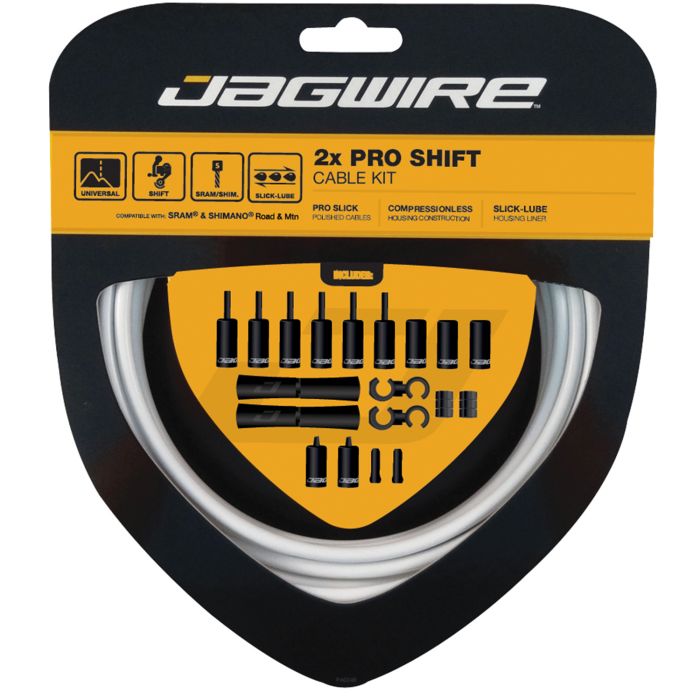 Kit de Câbles et Gaines de Dérailleur JAGWIRE ROAD AND MOUNTAIN PRO Blanc