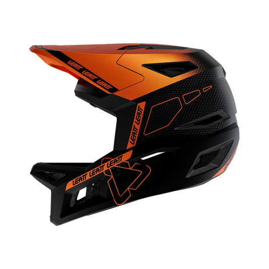 LEATT GRAVITY 6.0 CARBON GLOW MTB Helm Zwart/Oranje