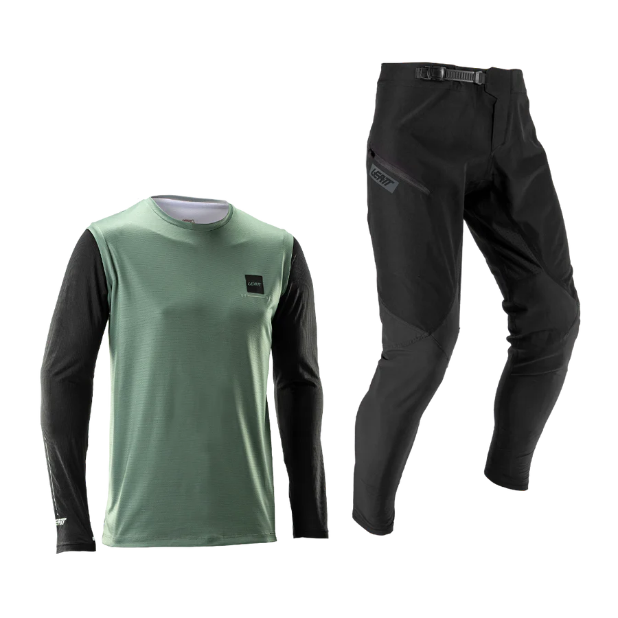 LEATT MTB GRAVITY 1.0 Jersey + Broek Kit Zwart/Groen