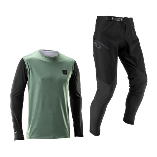 LEATT MTB GRAVITY 1.0 Jersey + Broek Kit Zwart/Groen