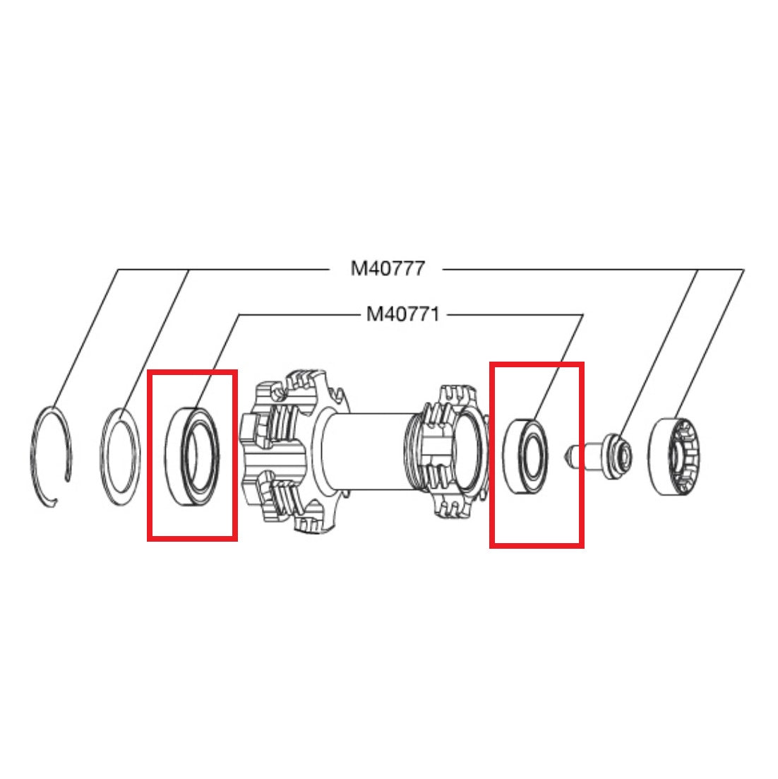 MAVIC LAGERSET VOOR LINKSE 50 & 60 NAAF 25X37X7 (6805) + 15X28X7 (61902)