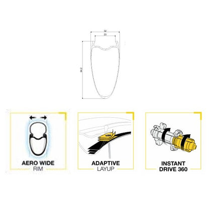 Wielpaar MAVIC COSMIC SL 65 DISC Tubeless Ready (Center Lock) 2025