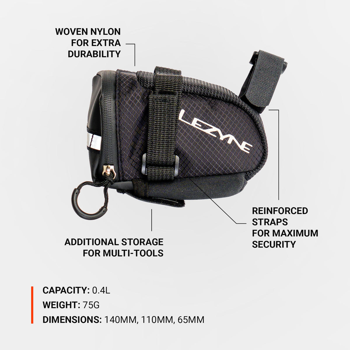 LEZYNE Caddy zadeltas zwart