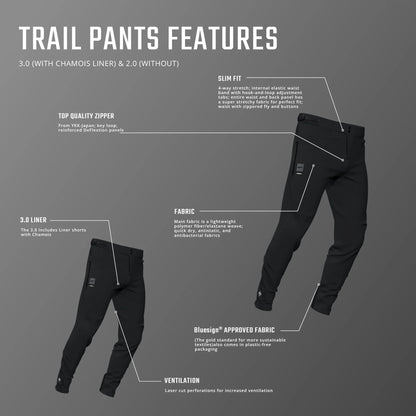 Broek LEATT MTB TRAIL 3.0 LINER Zwart