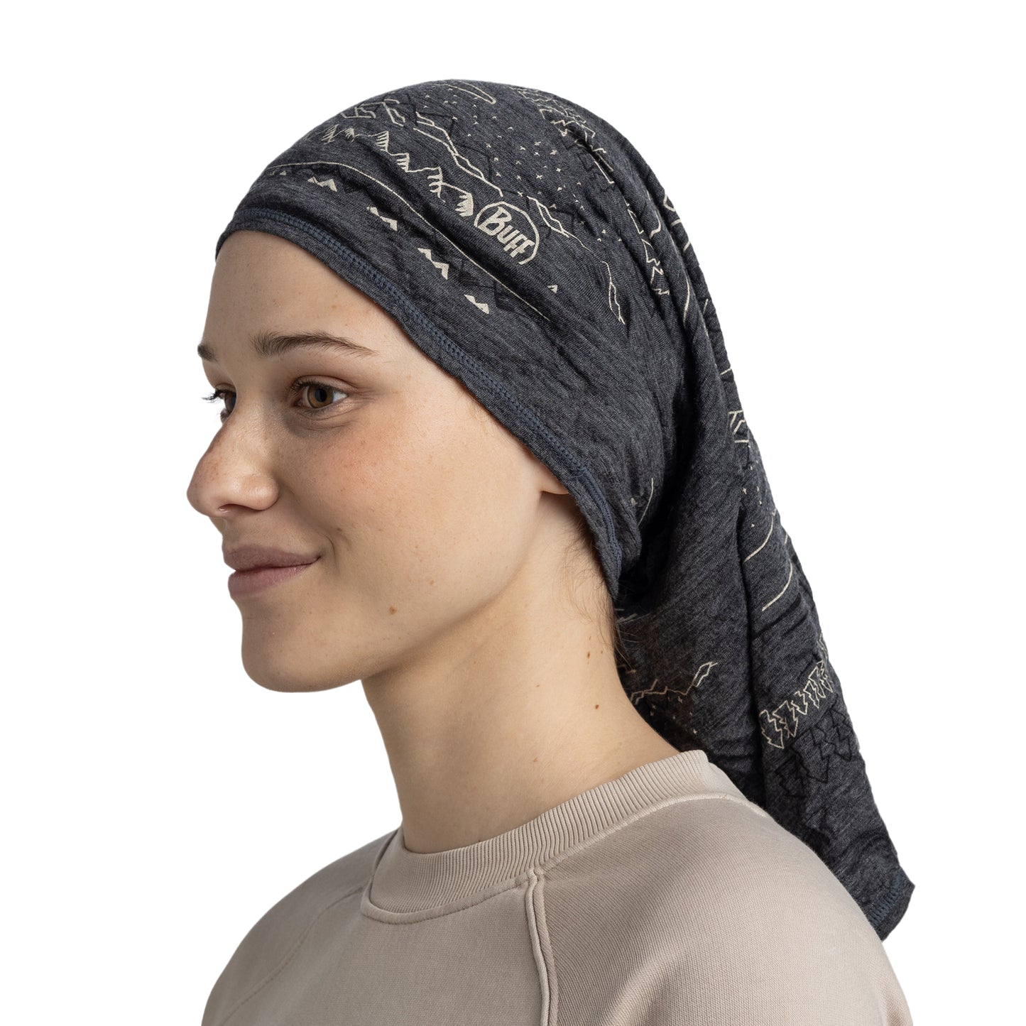 Tour de Cou BUFF MERINO LIGHTWEIGHT PRINT Gris