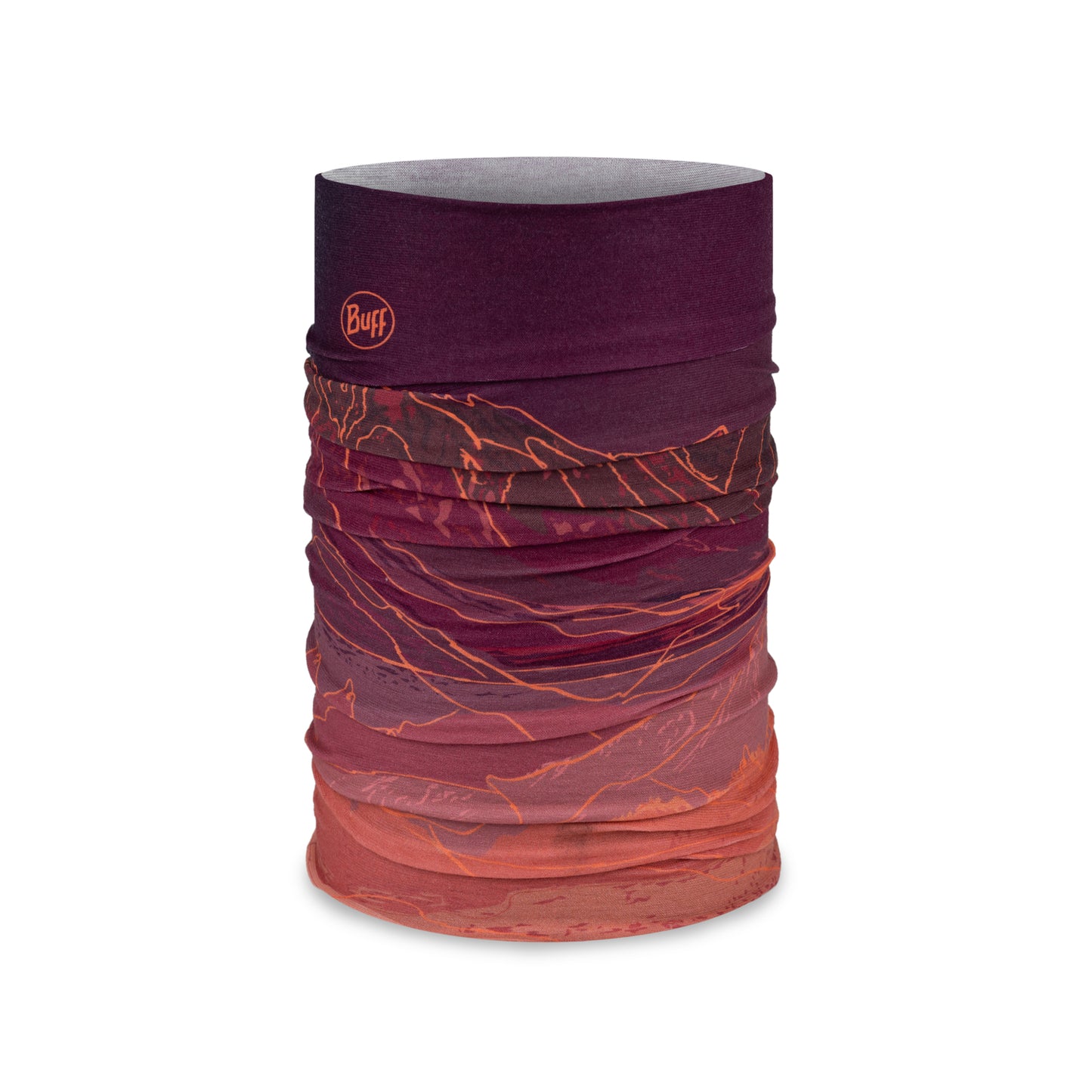 Tour de Cou BUFF ORIGINAL ECOSTRETCH Unal Bordeaux/Orange