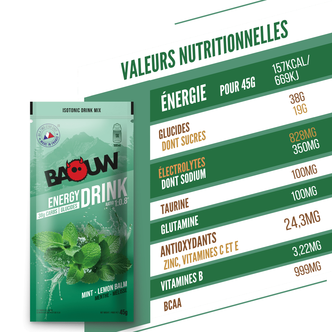 BAOUW ISOTONIC Energiedrank (45g) Mint/Melissa