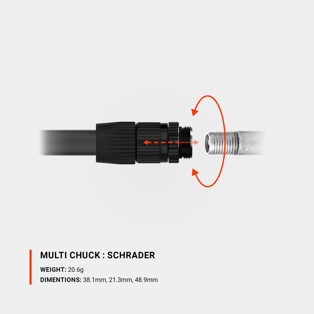 Zwarte LEZYNE MULTI CHUCK-multiventielpompkop