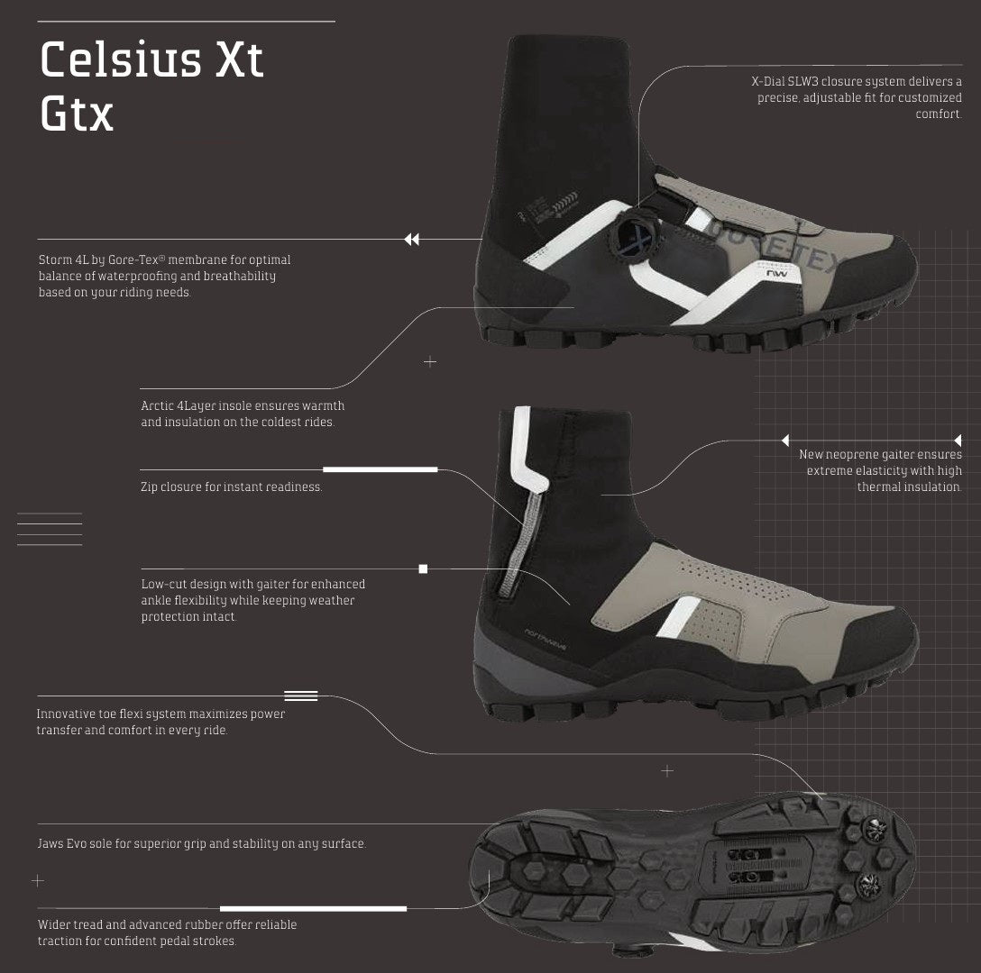 Chaussures VTT HIVER NORTHWAVE CELSIUS XT GTX Noir/Gris