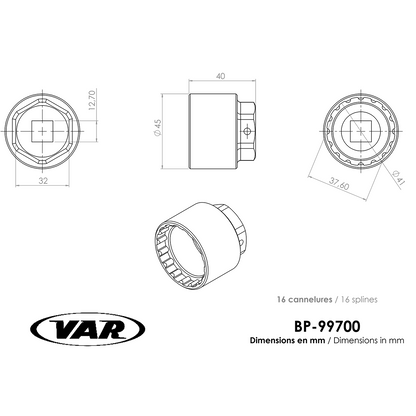 Tool voor Contramoer Cranks Shimano VAE STEPS VAR BP-99700