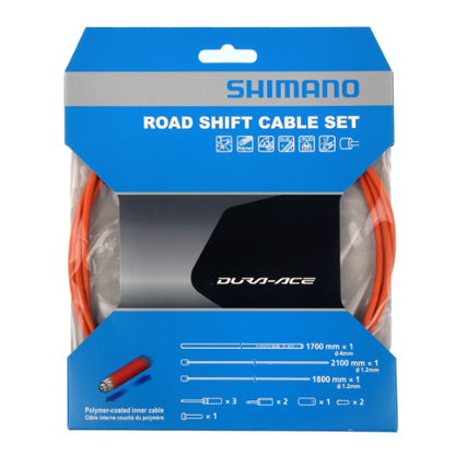Kabel- en mantelset voor derailleur SHIMANO DURA-ACE 9000 Polymeer Oranje