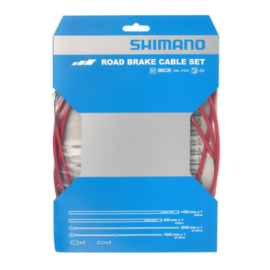 SHIMANO PTFE remkabel- en slangenset rood