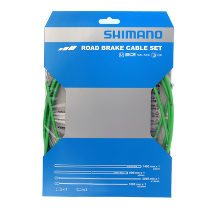 Kabel- en Bowdenkabelset voor Remmen SHIMANO PTFE Groen