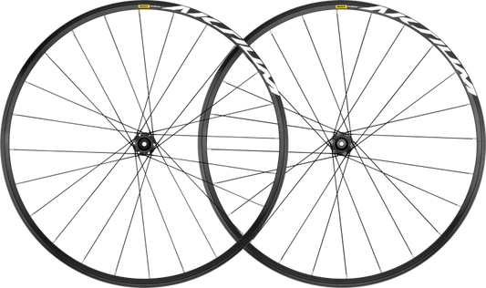 Paar MAVIC AKSIUM DISC wielen met banden (middenslot)