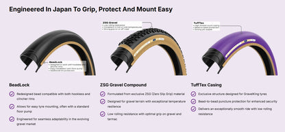 Band PANARACER GRAVELKING ZX+ TLR Tubeless Ready Bruin