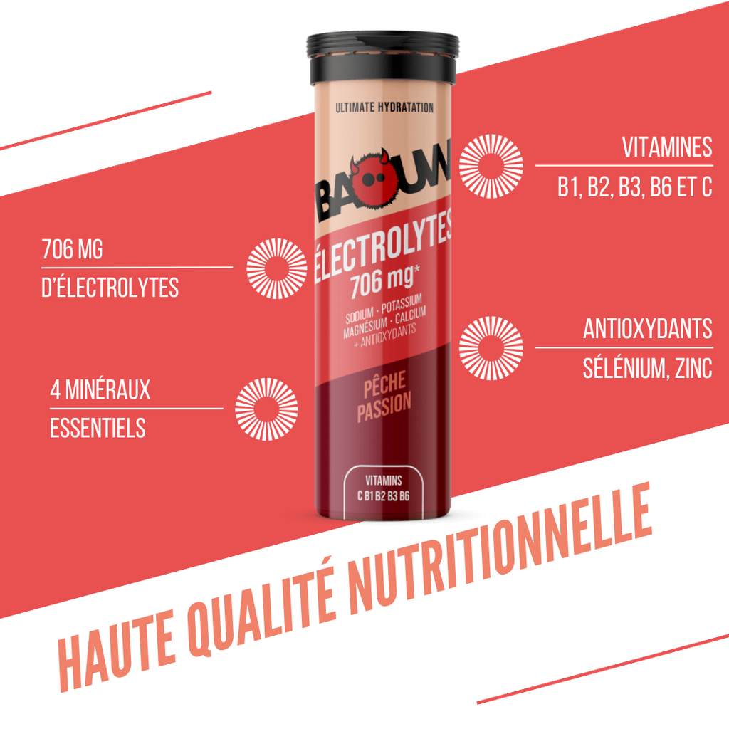 BAOUW Energiedrank (Tube van 10 tabletten) Perzik/Passie