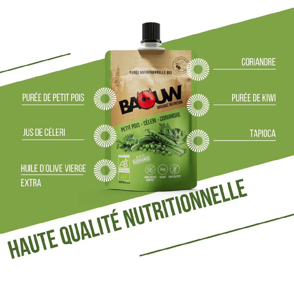 Purée Energétique BAOUW Bio Recette Salée Petit Pois-Céleris-Coriandre (90g)