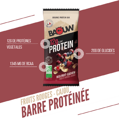 Eiwitreep BAOUW BIO EXTRA Rode Vruchten/Cashew (50g)