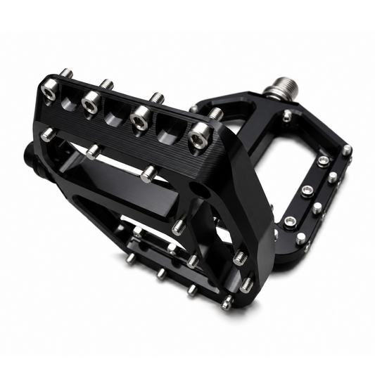 HXR COMPONENTS platformpedalen met stalen as, zwart