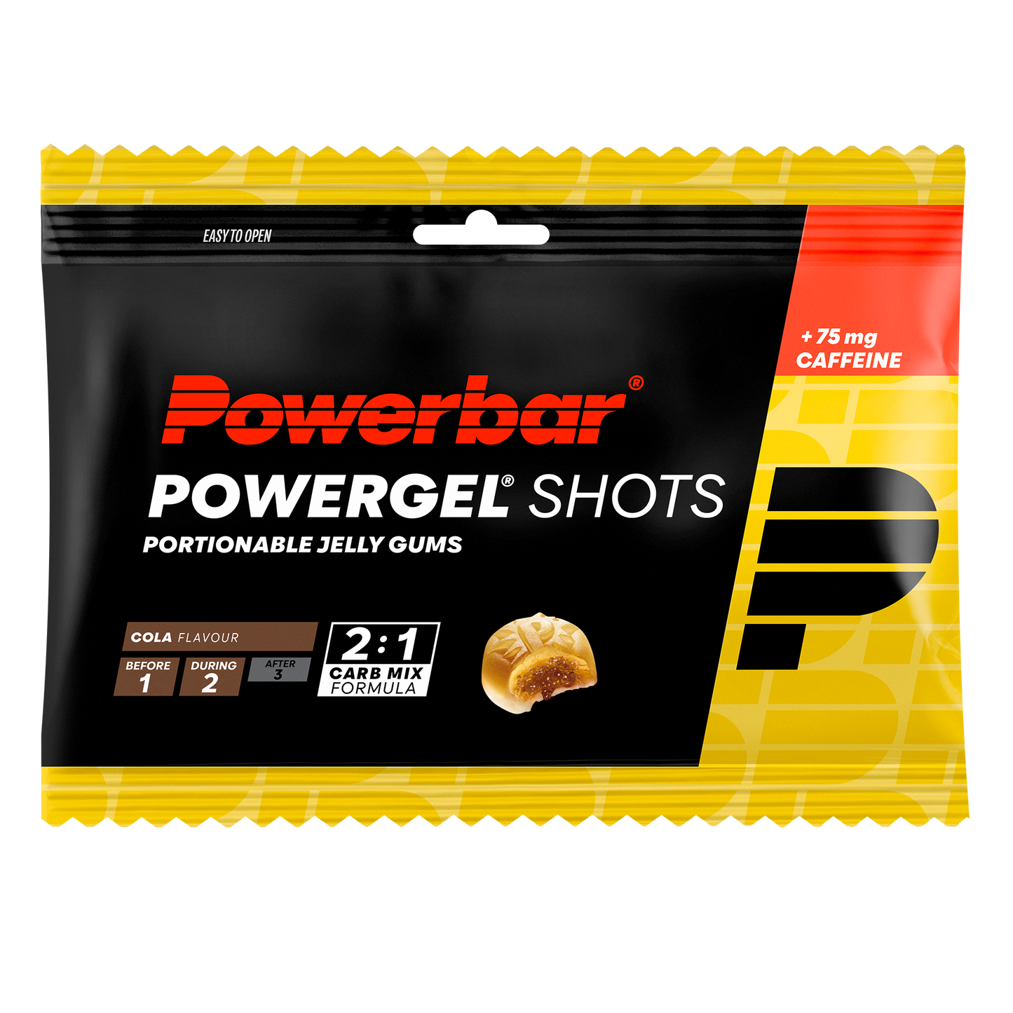 6 Bonbons POWERBAR POWERGEL Shots (60gr) Cola + 2 Barre Énergétique HIGH5 ENERGY BAR (55g) Caramel