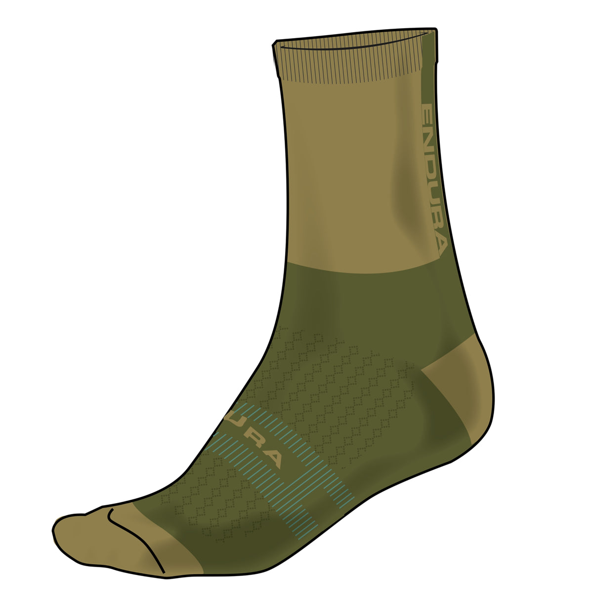 Sokken ENDURA BAABAA MERINO WINTER Kaki