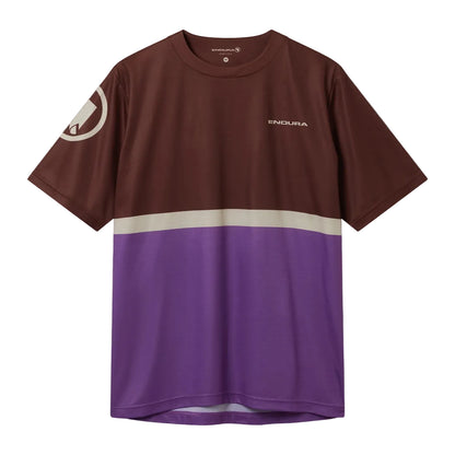 Shirt ENDURA SINGLETRACK CORE TEE II Korte Mouwen Bruin/Paars
