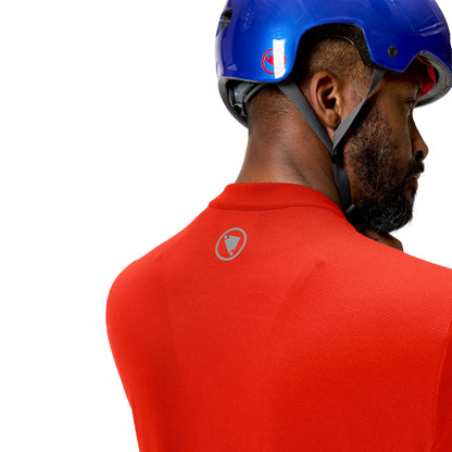 Shirt ENDURA LOOP ZIPPED Korte Mouwen Rood