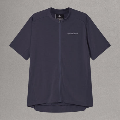 Shirt ENDURA LOOP ZIPPED Korte Mouwen Carbon Grijs