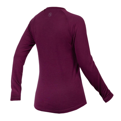Thermoshirt ENDURA BAABAA BLEND Lange Mouwen Dames Aubergine
