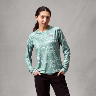 ENDURA SINGLETRACK PRINT Dames trui lange mouwen saliegroen