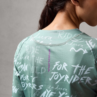 ENDURA SINGLETRACK PRINT Dames trui lange mouwen saliegroen