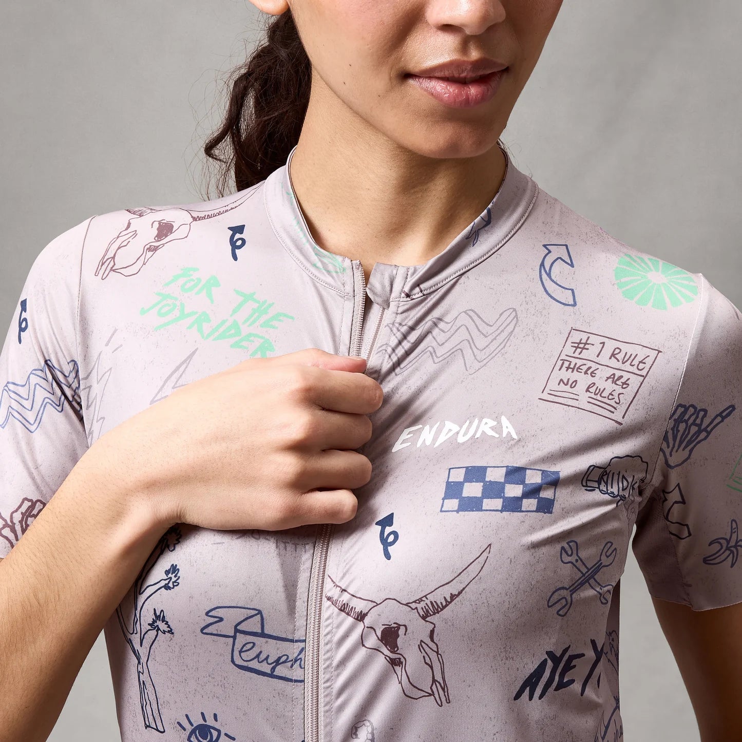 Dames-ENDURA PRO SL PRINT GTI korte mouwen titaniumtrui