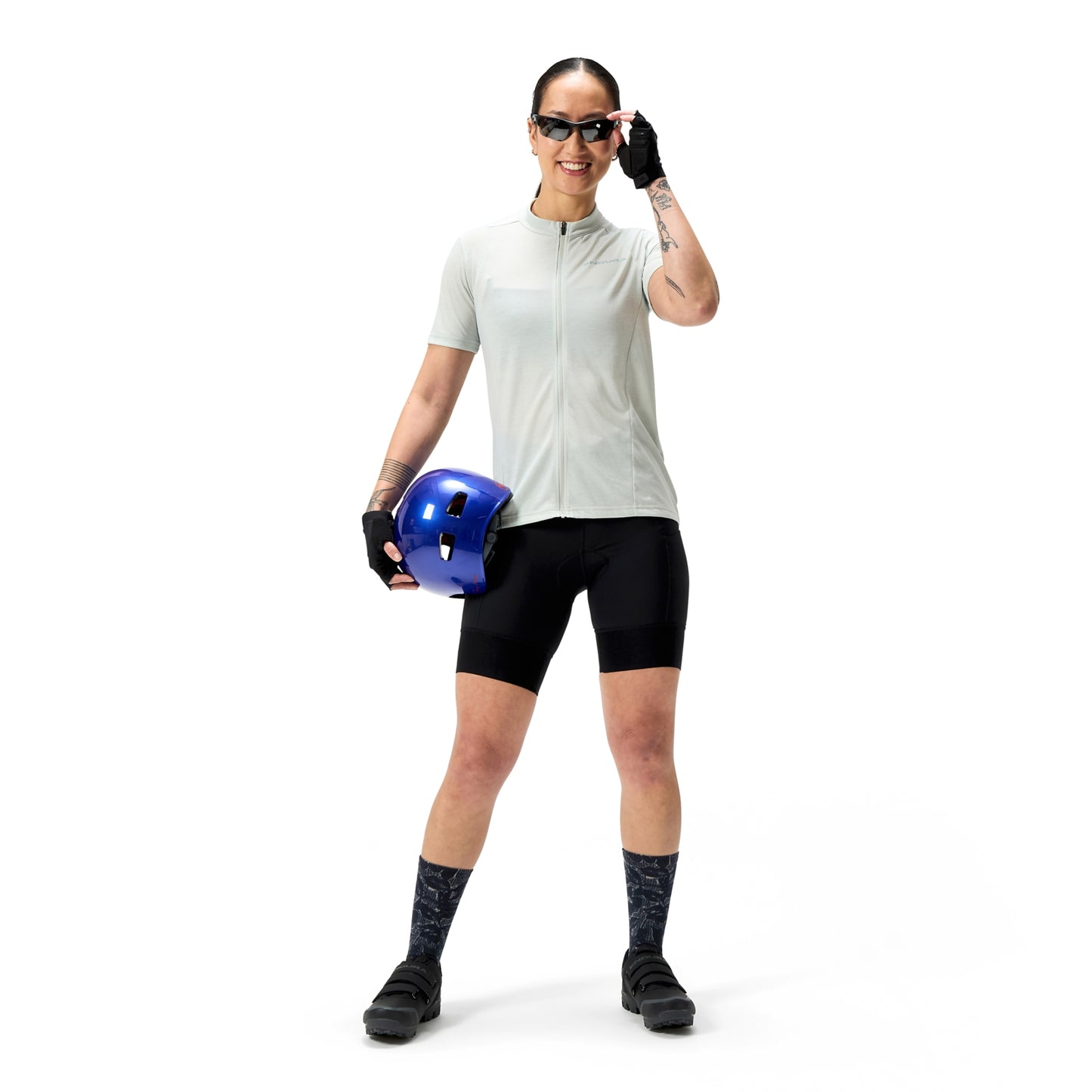 Dames ENDURA LOOP ZIPPED Short Sleeve Jersey Grijs