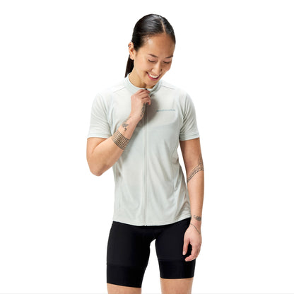 ENDURA LOOP ZIPPED Korte Mouwen Dames Shirt Grijs