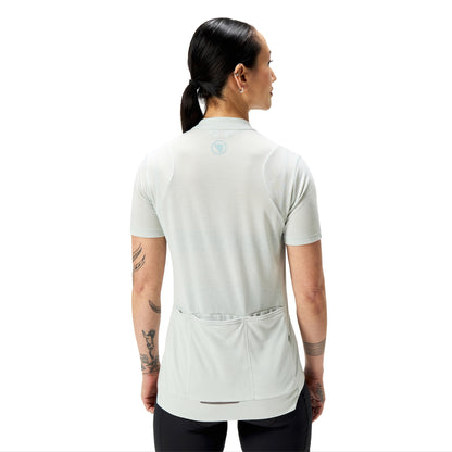 ENDURA LOOP ZIPPED Korte Mouwen Dames Shirt Grijs