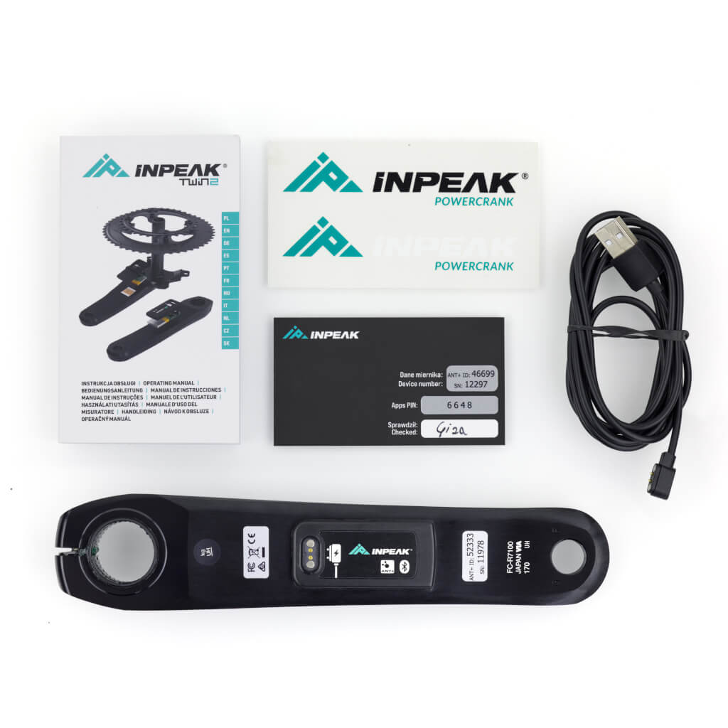 Linkercrank met vermogensmeter INPEAK POWERCRANK-E Shimano 105 R7100