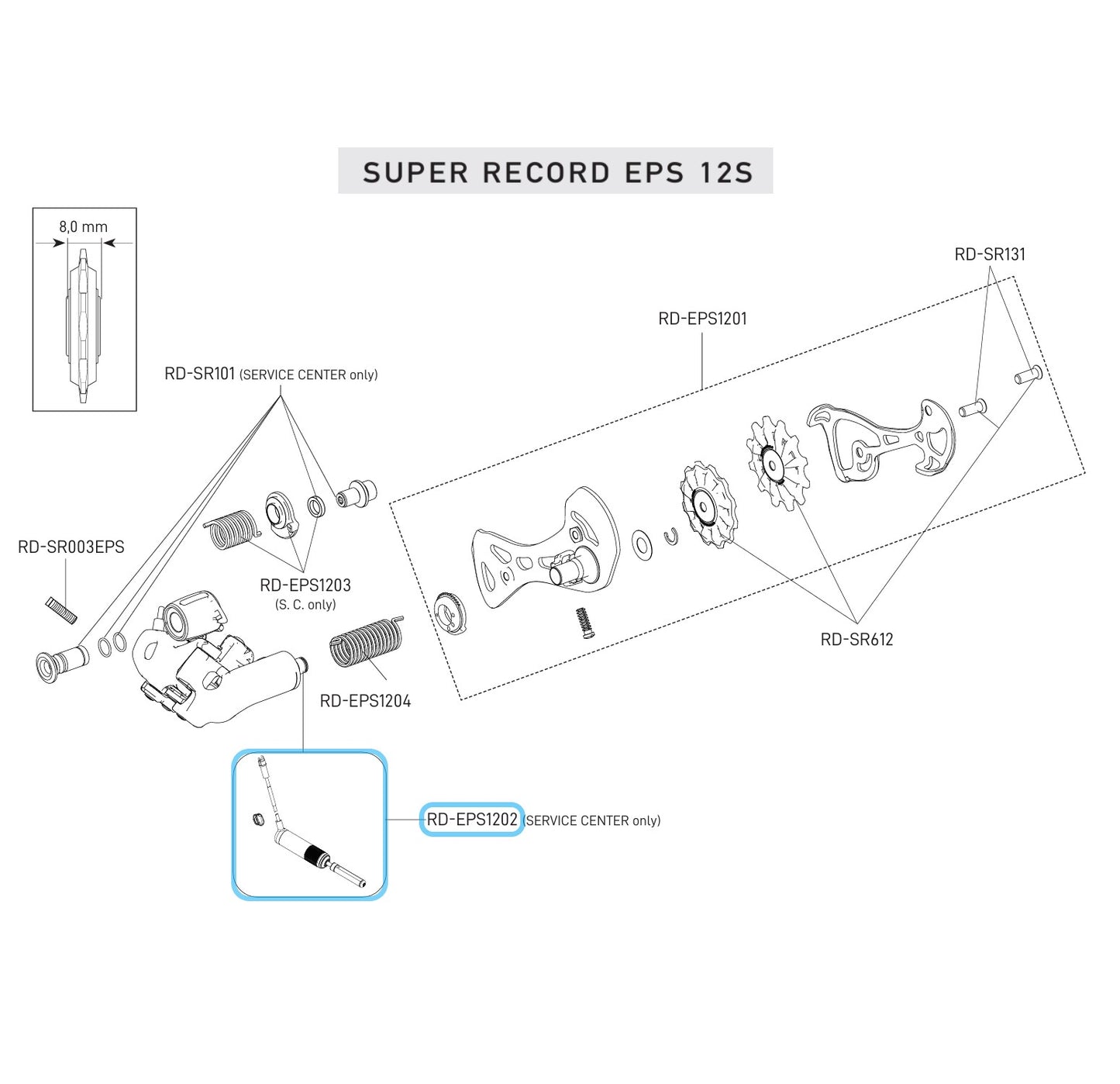 Moteur Dérailleur Arrière CAMPAGNOLO SUPER RECORD EPS 12V