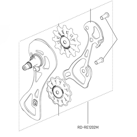 Chape de Dérailleur Arrière Complète CAMPAGNOLO RECORD 12V Chape Moyenne
