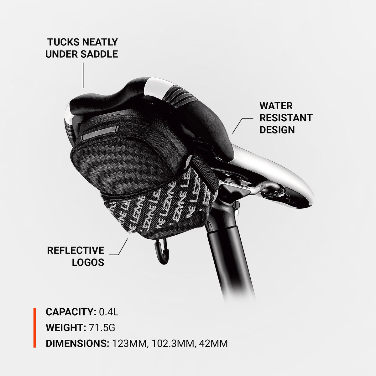 LEZYNE ROAD CADDY zadeltas zwart