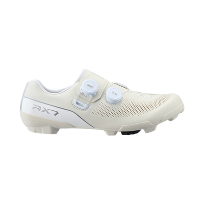 Chaussures VTT XC/Gravel SHIMANO RX710 Beige/Blanc – fond blanc, cadrage harmonisé