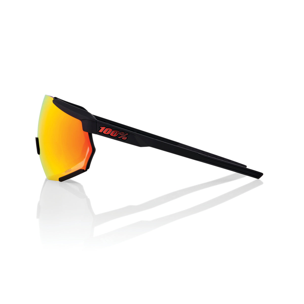 Lunettes 100% RACETRAP 3.0 Soft Tact Noir Hiper Multilayer Mirror Rouge