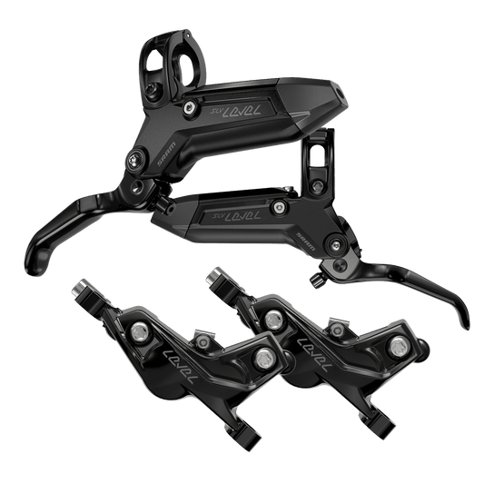 Paar SRAM LEVEL SILVER STEALTH 4-zuigerremmen Zwart