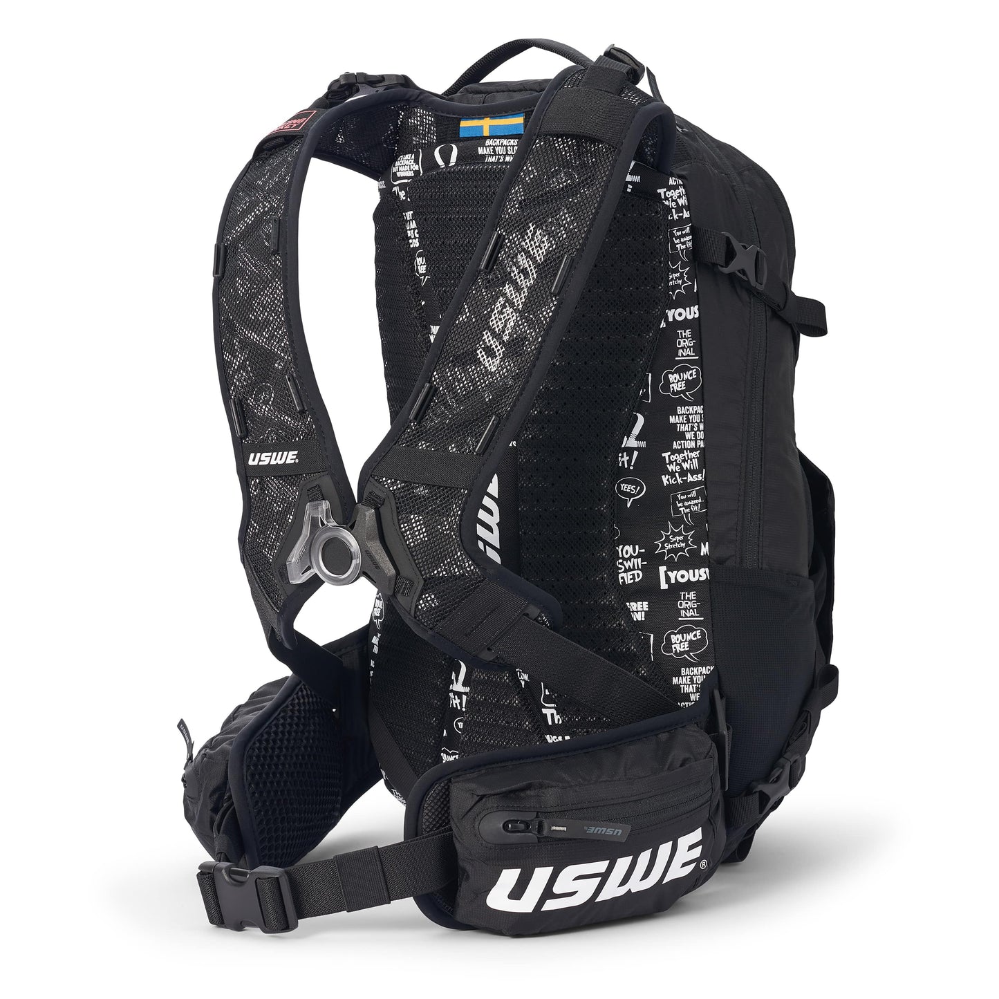 USWE SHRED-rugzak 16 L, zwart
