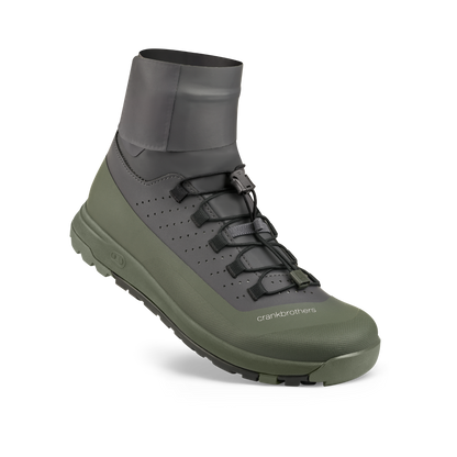 CRANKBROTHERS STAMP TRAIL SPEEDLACE SEAL MTB-schoenen grijs/groen - driekwartaanzicht
