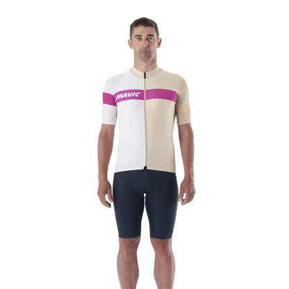 Wielershirt MAVIC KSYRIUM PRO Korte Mouwen Beige