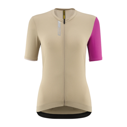 MAVIC ESSENTIAL Korte Mouwen Dames-trui Beige/Fuchsia