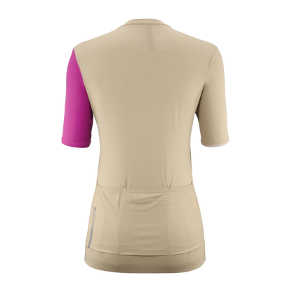 MAVIC ESSENTIAL Korte Mouwen Dames-trui Beige/Fuchsia