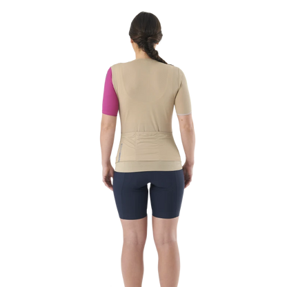 MAVIC ESSENTIAL Korte Mouwen Dames-trui Beige/Fuchsia