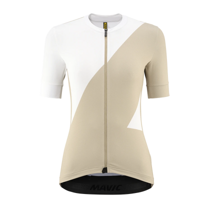 Wielershirt MAVIC AKSIUM GRAPHIC Korte Mouwen Dames Beige
