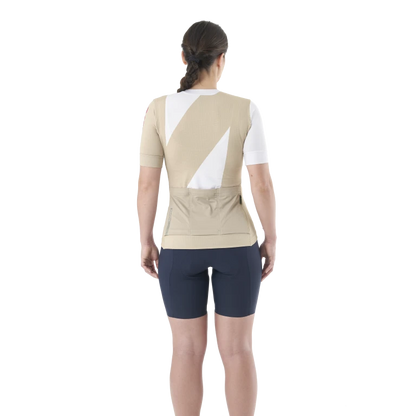 Wielershirt MAVIC AKSIUM GRAPHIC Korte Mouwen Dames Beige
